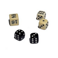 WE Games Backgammon Dice & Doubling Cube - Black & Cream